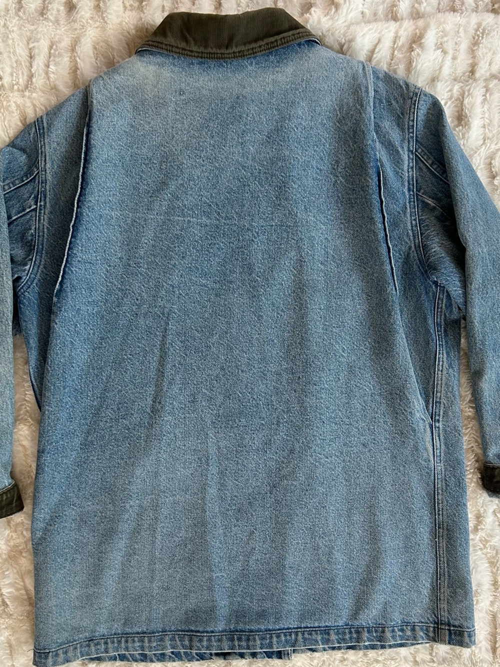 Made in USA LL Bean Vintage Chore Coat Barn Jacket Denim - Picture 13 of 13
